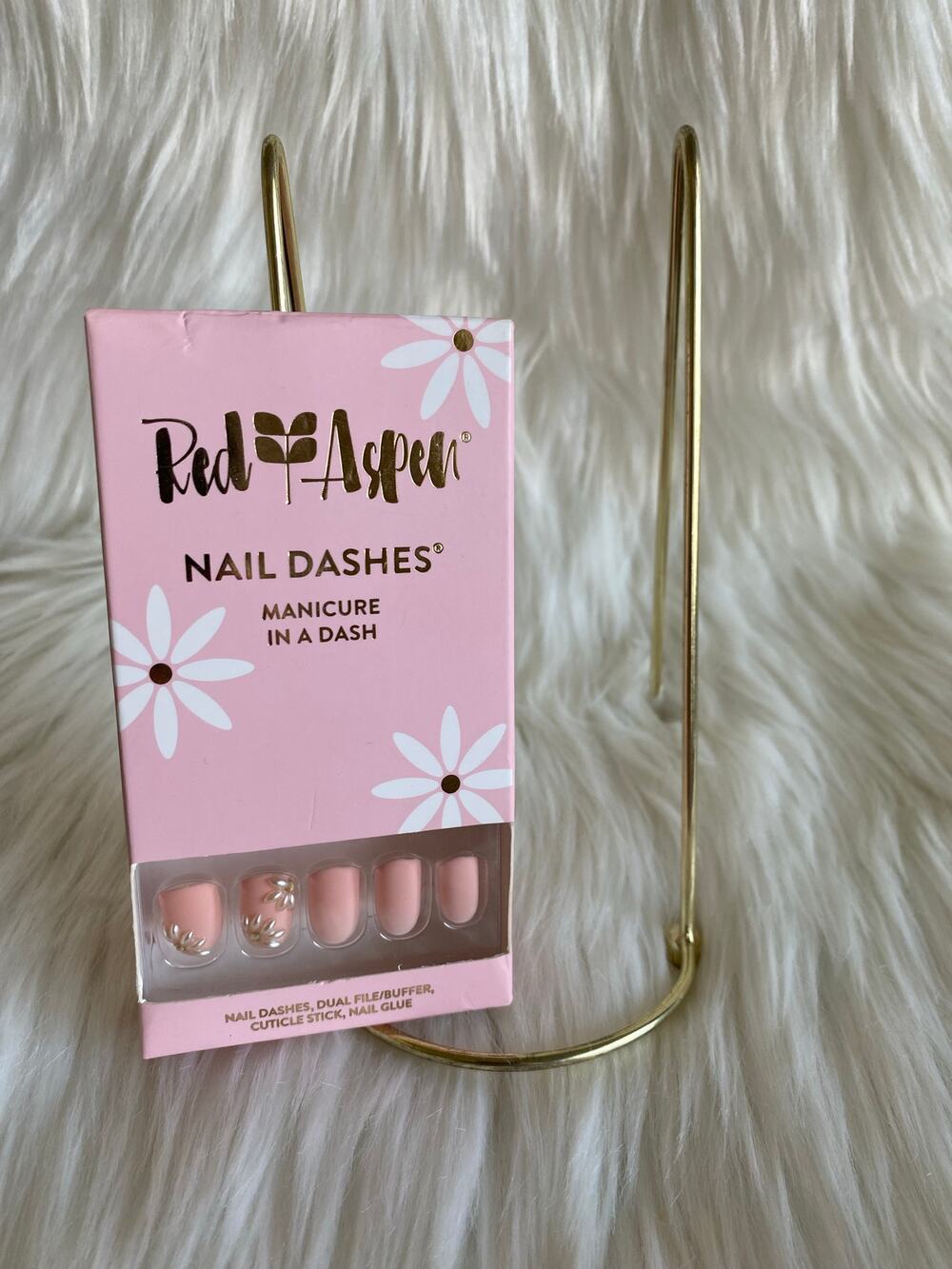 Red Aspen Nail Dashes- Pink Floral Cami